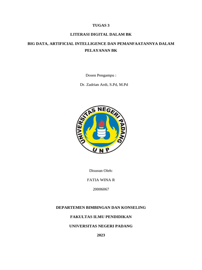 Pemanfaatan Big Data dan AI dalam BK | PDF