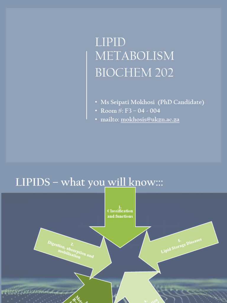 Lipid Metabolism Overview and Functions | PDF | Lipoprotein | Lipid