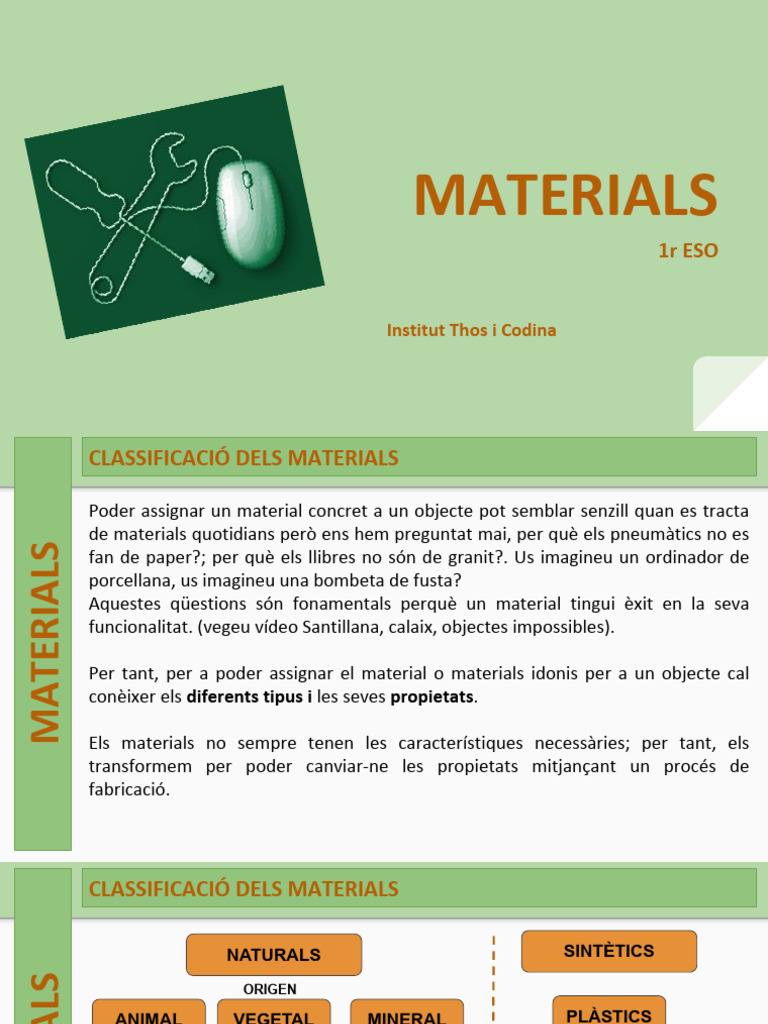 Materials Classificació | PDF