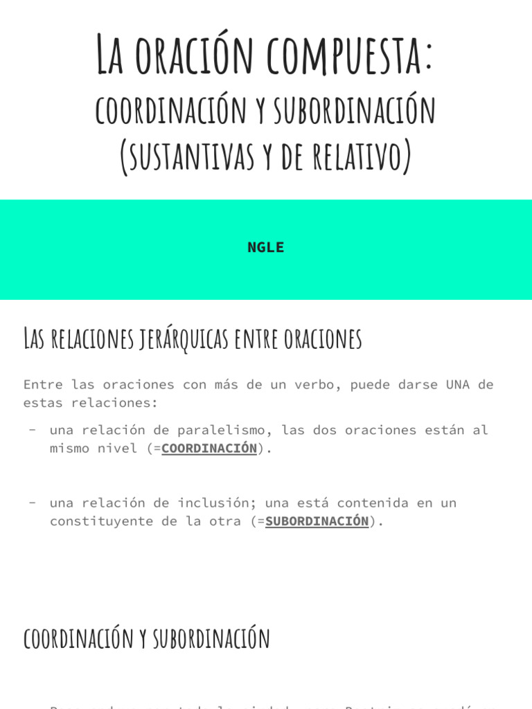 Tipos de Oraciones Compuestas | PDF | Oración (Lingüística) | Sintaxis