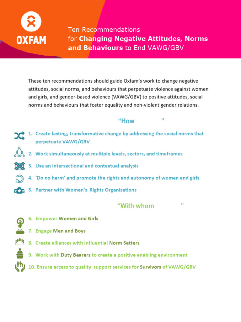 Picture of Guidance Note-10 Recommendations - EN | PDF | Gender Equality | Gender ...