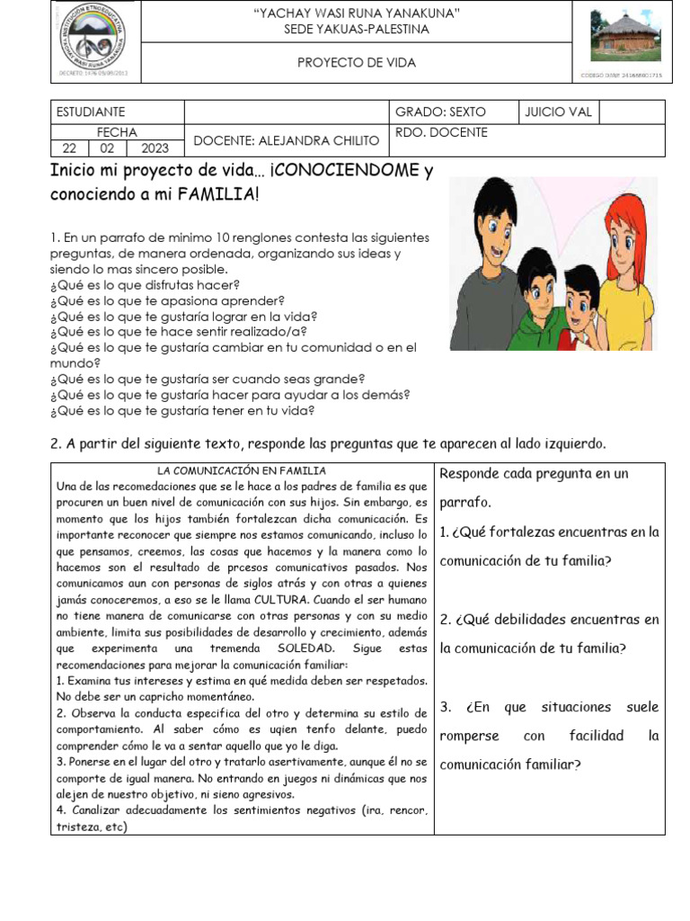 Proyecto de Vida 6 | PDF | Sicología | Conceptos psicologicos