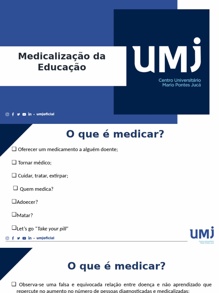 Aula 7 - Medicalização Na Educação - 18-10-24. | PDF | Transtorno de ...