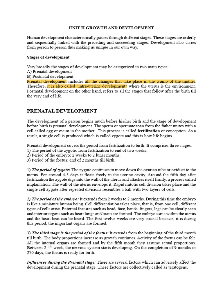 Stages of Human Growth and Development | PDF | Puberty | Adolescence