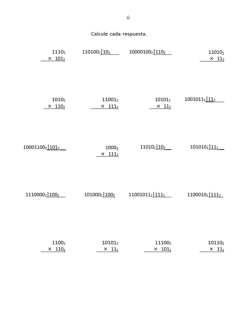Sum Res Mul Div | PDF
