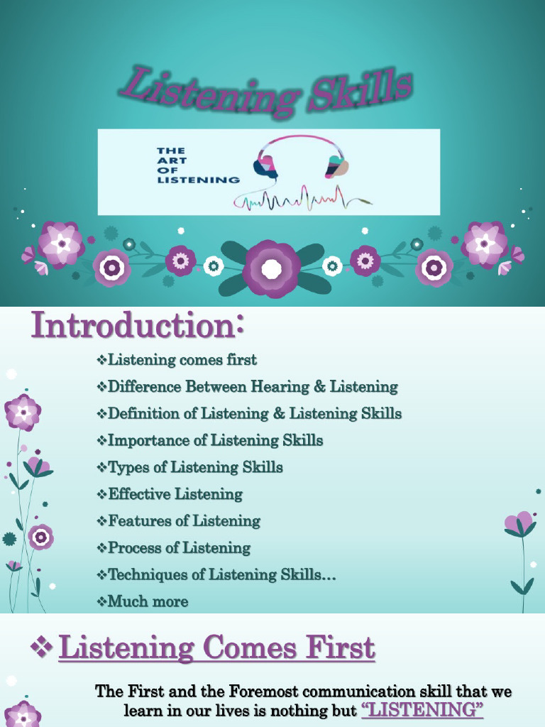 Listening Skills Helpful Presentation PDF | PDF