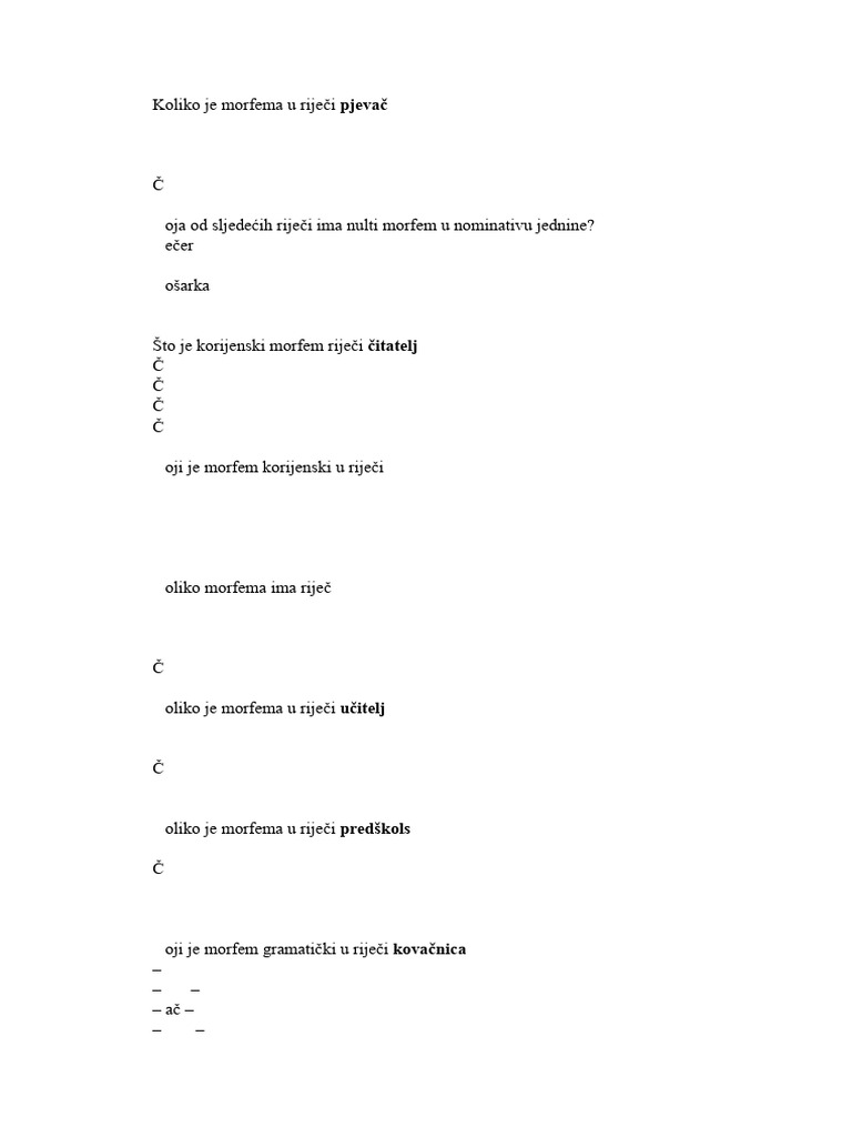 Morfemi - 2C I 2D | PDF