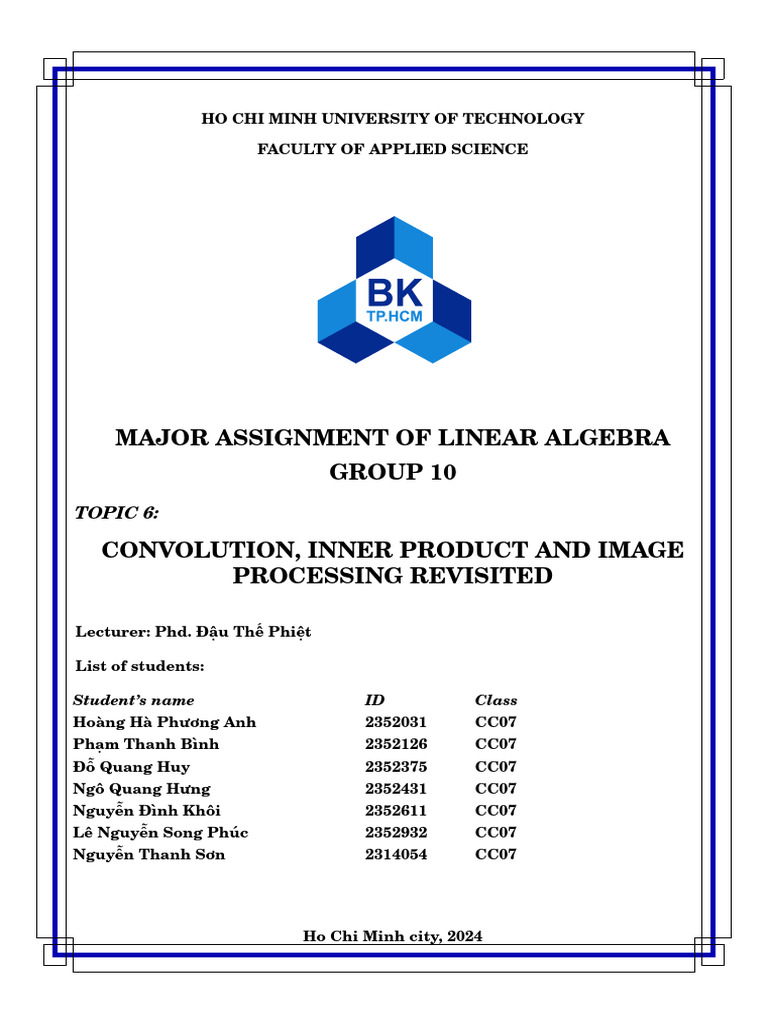Convolution and Image Processing in MATLAB | PDF | Matrix (Mathematics ...