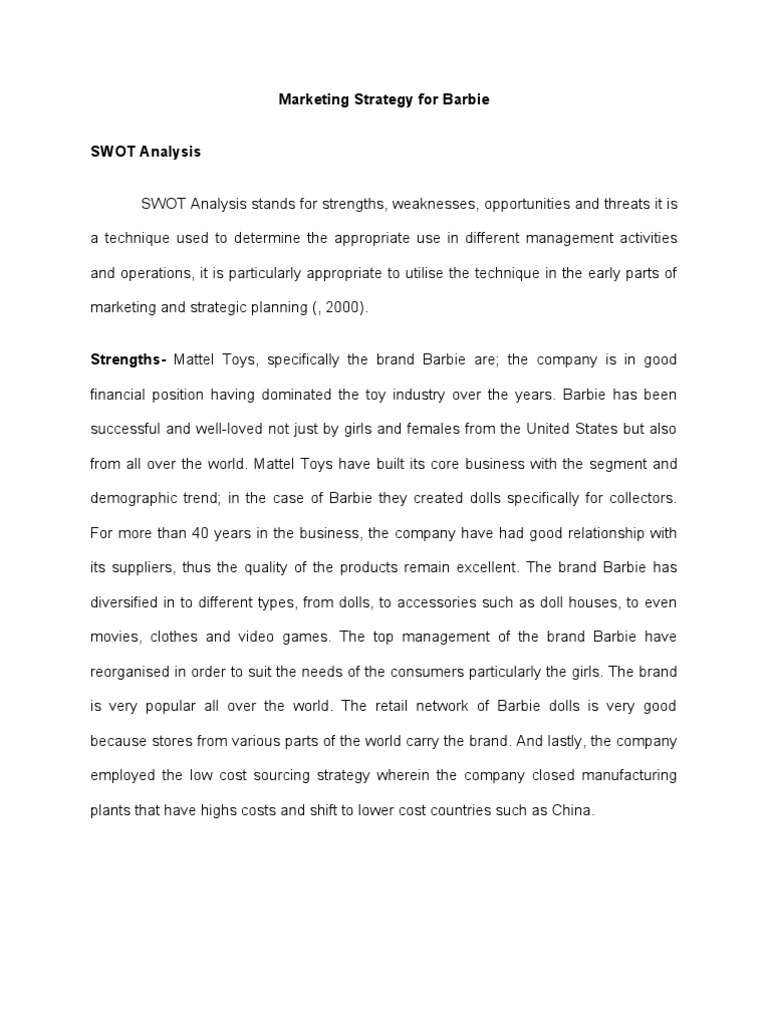 barbie swot analysis