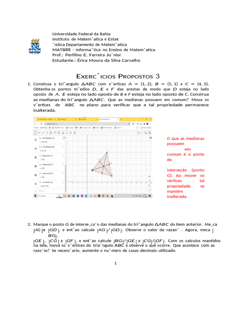 EP3 Respondido | PDF | Triângulo | Geometria Euclidiana