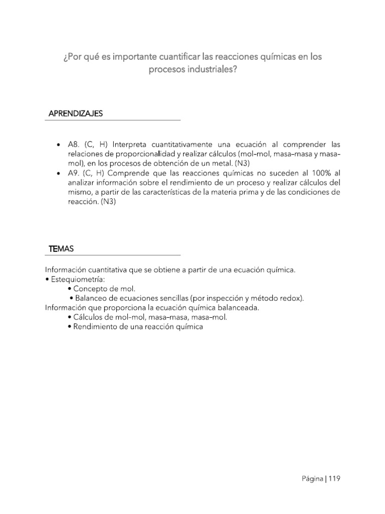 Cuantificar Rxn Químicas | PDF