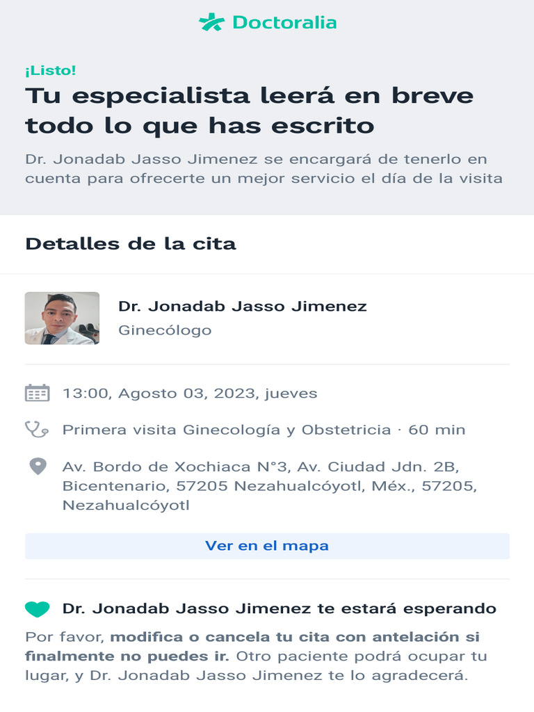 Cita con Dr. Jonadab Jasso Jimenez | PDF