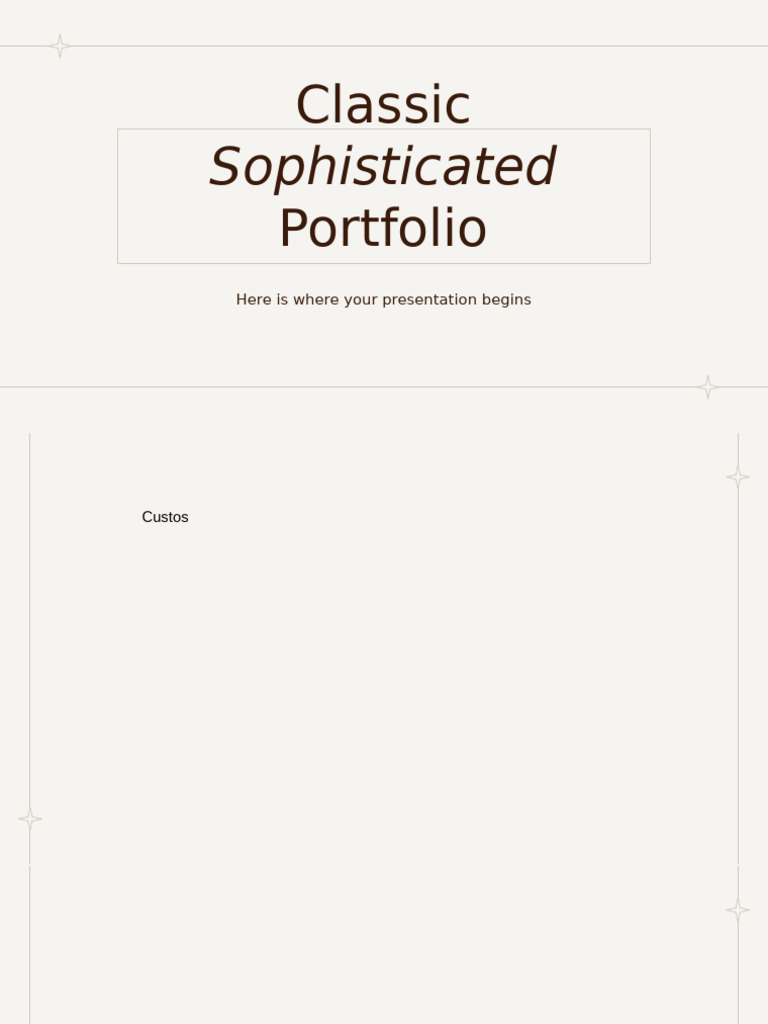Classic Sophisticated Portfolio by Slidesgo | PDF | Graphic Design | Skill