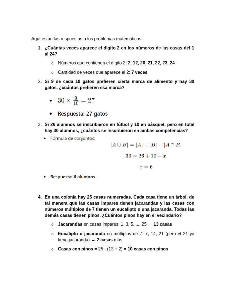 10 Problemas Matemáticos Resueltos | PDF