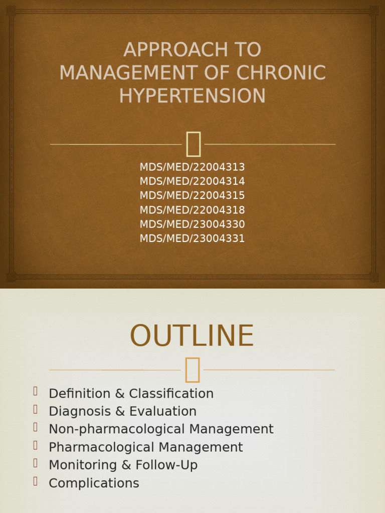 Management of Chronic Hypertension Guide | PDF | Hypertension | Blood ...