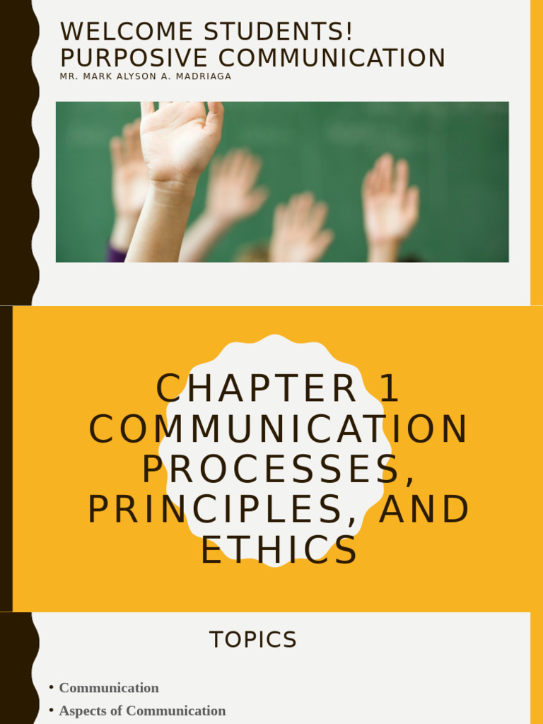 Communication Processes and Ethics Guide | PDF | Communication ...