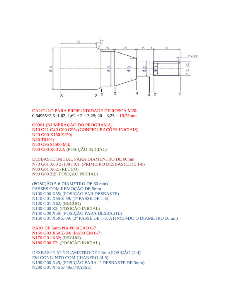 Anotações de Exercício de Exemplo de Rosqueamento | PDF