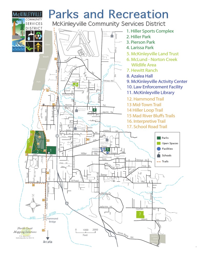 McKinleyville Parks and Recreation Map PDF