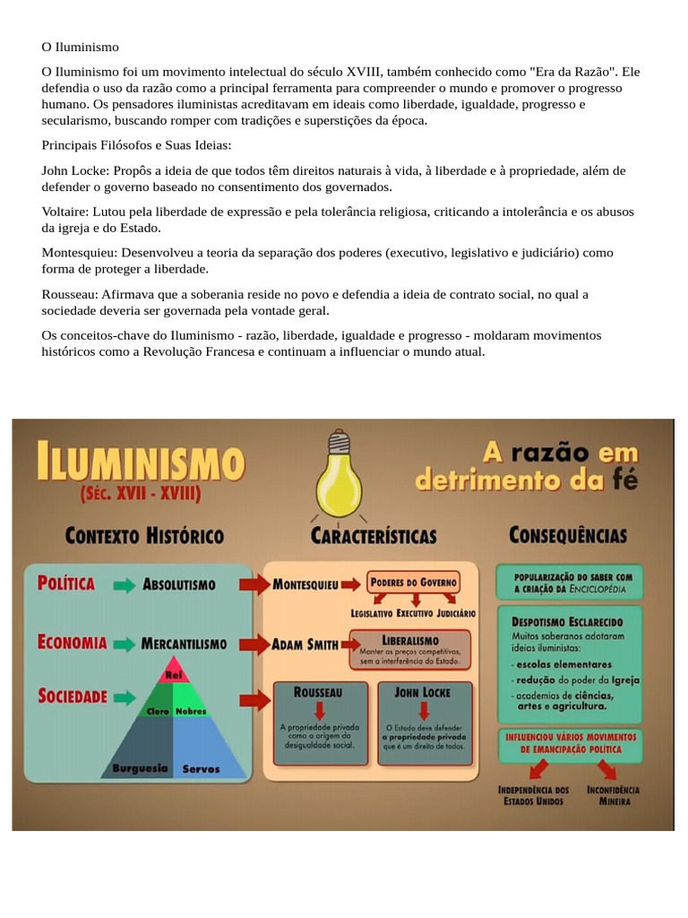 O Iluminismo Texto para Quadro | PDF