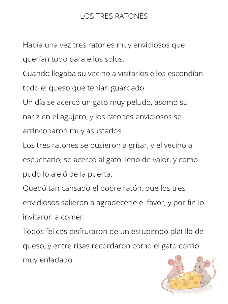 Los tres ratones envidiosos | PDF