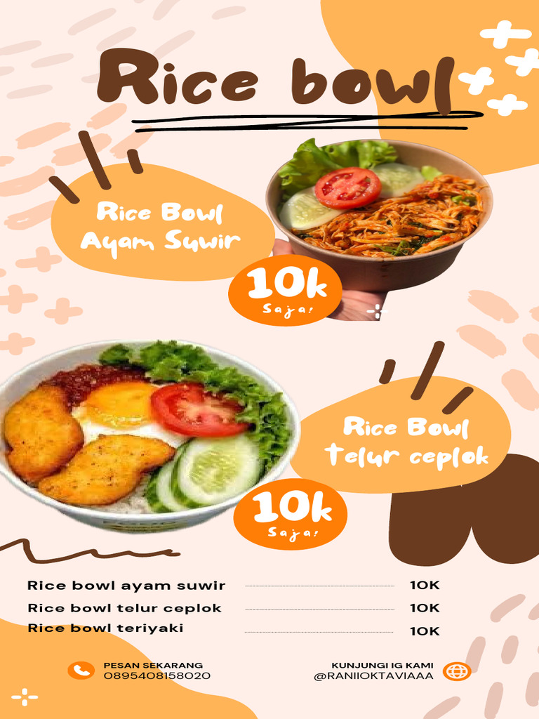 Affordable Rice Bowl Varieties 10K | PDF