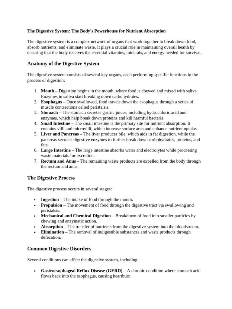 Understanding the Digestive System | PDF | Digestion | Human Digestive ...