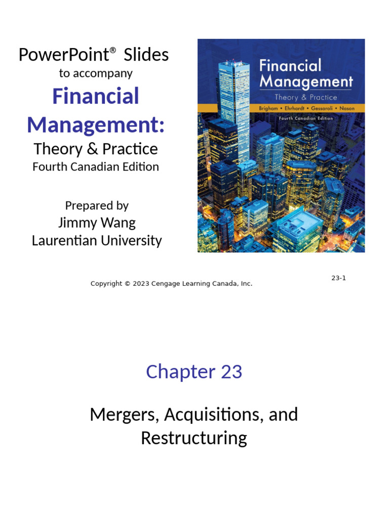 BrighamFM4CE PPT c23 | PDF | Mergers And Acquisitions | Goodwill ...