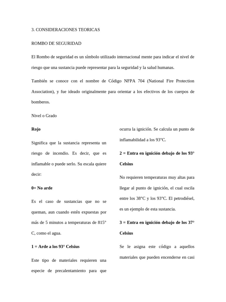 Rombo de Seguridad y Tipos de Balanzas | PDF | Combustión | Agua