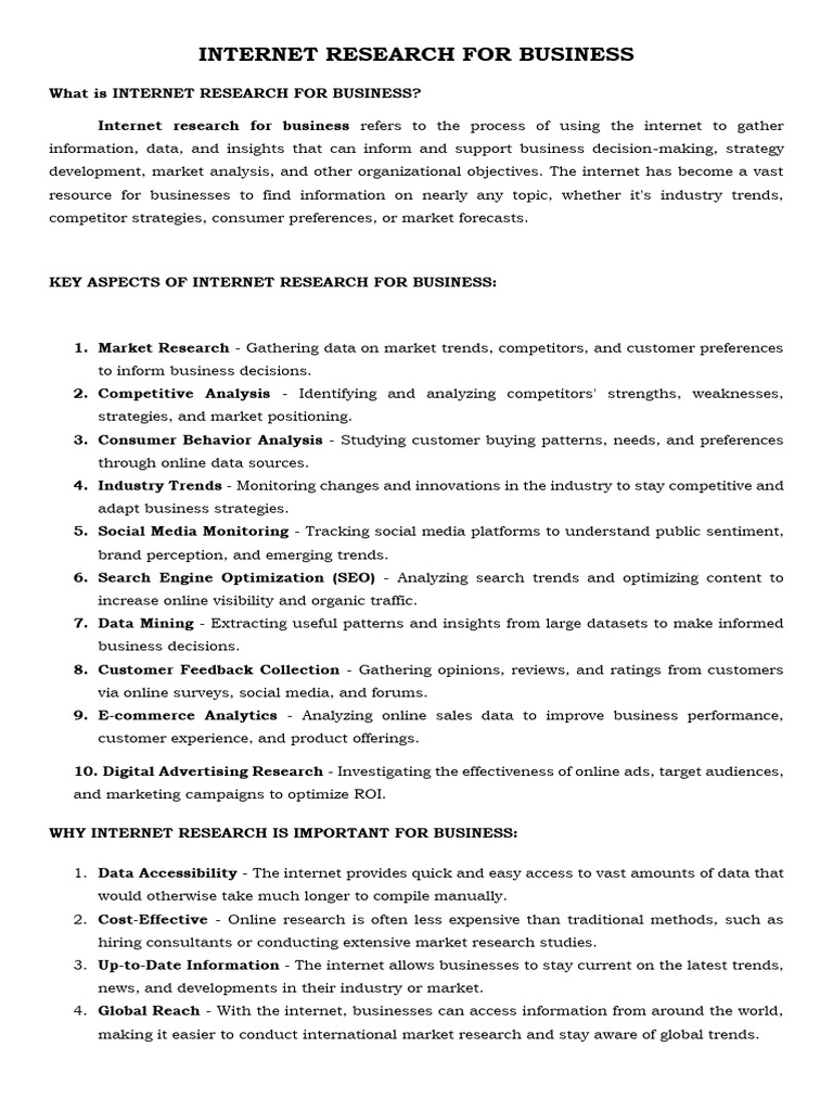 Internet Research for Market Insights | PDF | Consumer Behaviour ...