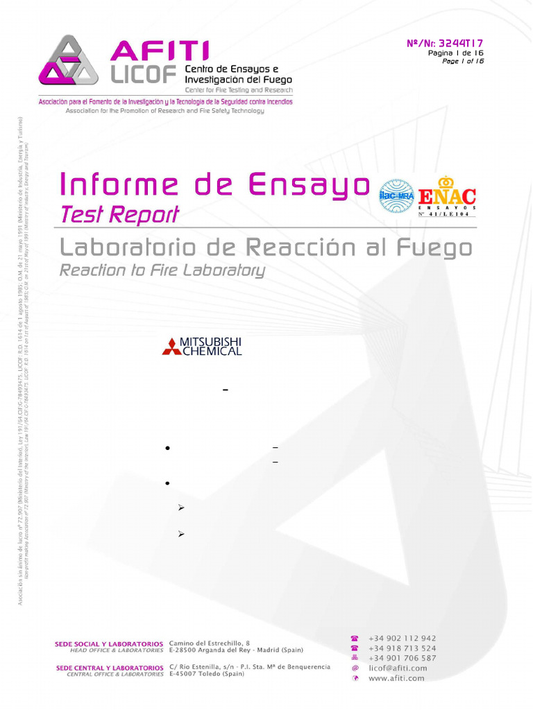 Fire Test Report en ISO 11925-2-2011 | PDF | Sector secundario de la ...