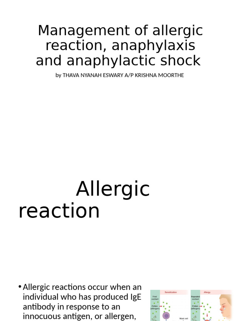 Anaphylaxis Management and Treatment Guide | PDF | Allergy | Shock ...