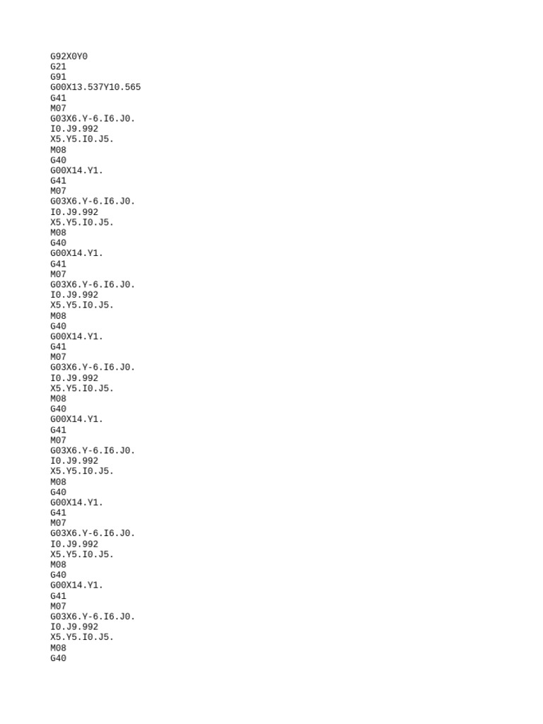 CNC Programming Code Example | PDF