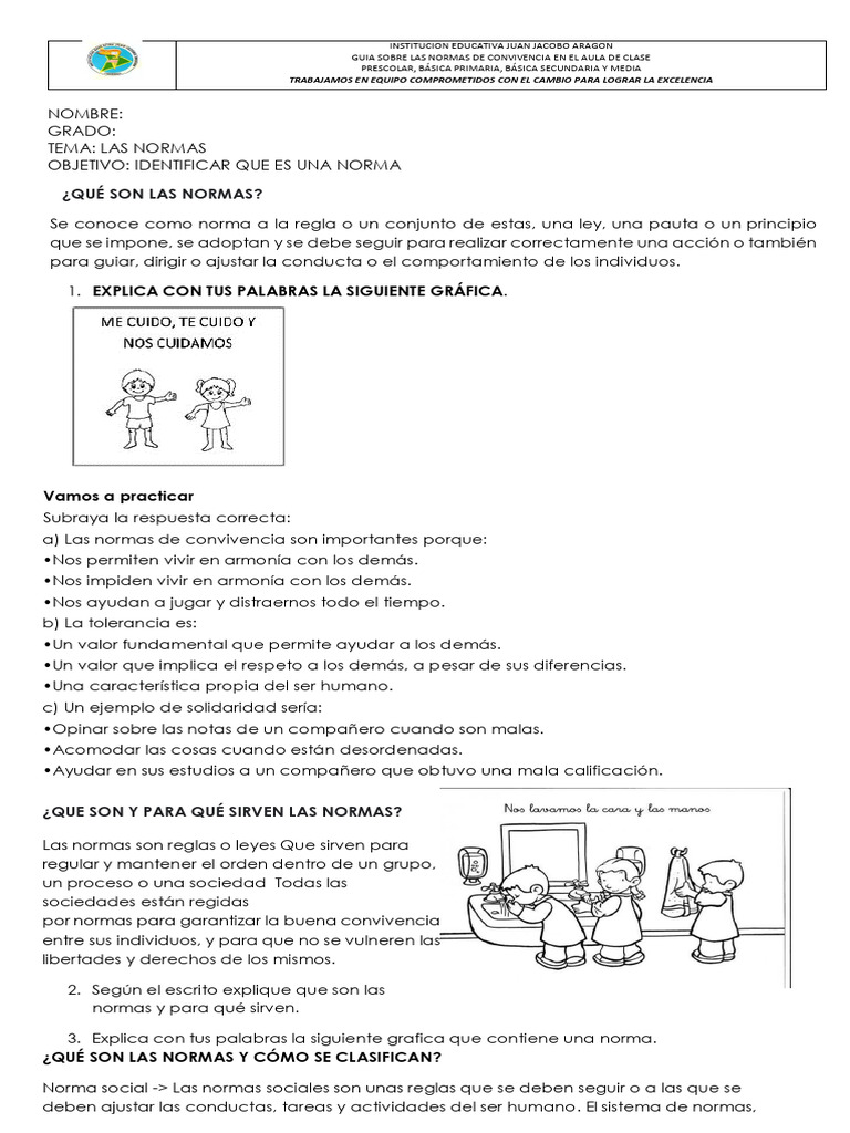 Normas de Convivencia en el Aula | PDF | Comportamiento | Institución