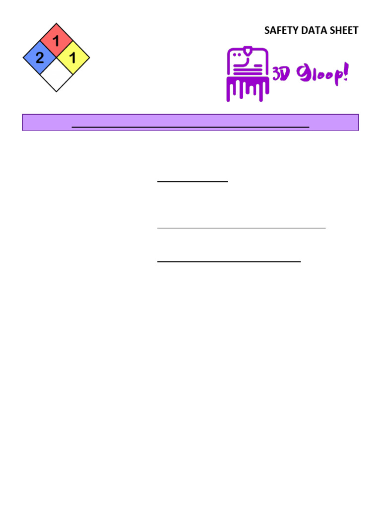 3D Gloop! PLA Safety Data Sheet | PDF | Chemical Substances