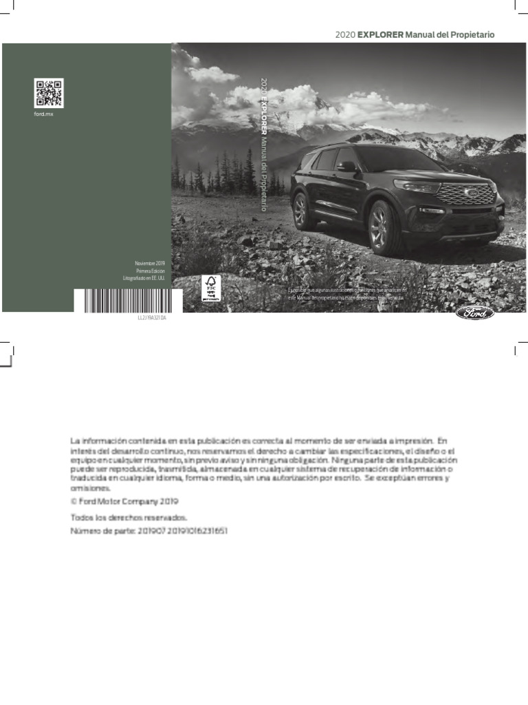 2020 Ford Explorer Owners Manual Version 1 Om ES MX 11 2019 | PDF ...