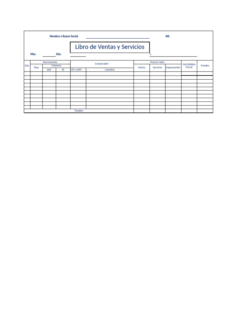 Formularios Compras y Ventas Vacíos | PDF