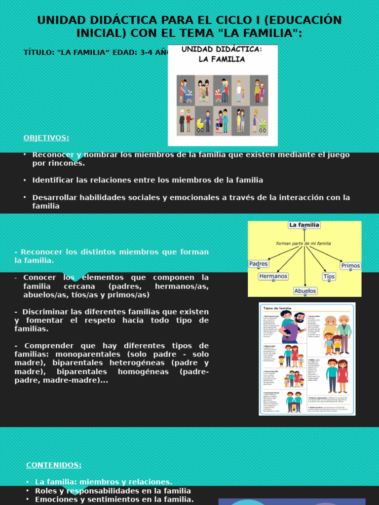 Unidad Didáctica: La Familia 3-4 Años | PDF | Las emociones | Aprendizaje