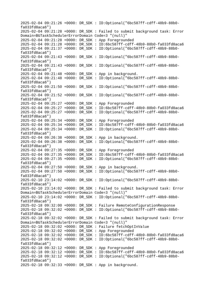 Background Task Submission Errors | PDF