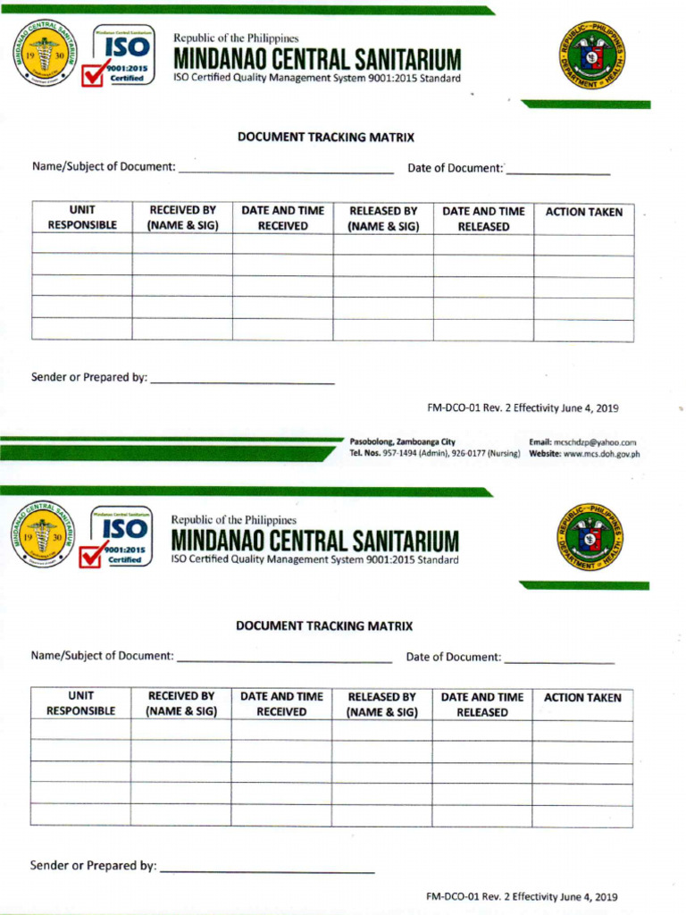 Document Tracking Matrix | PDF