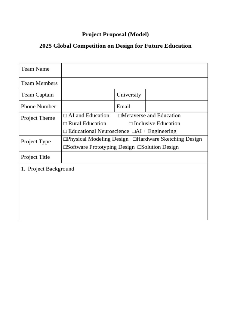 4 2 Project Proposal Send To D4fe Bnu Edu Cn Pdf