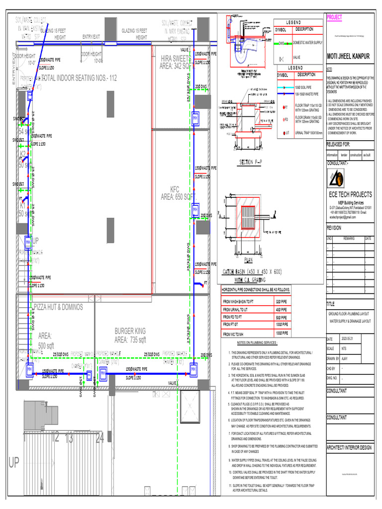 Moti Jheel - Plumbing & Drainage Layout | PDF | Plumbing ...