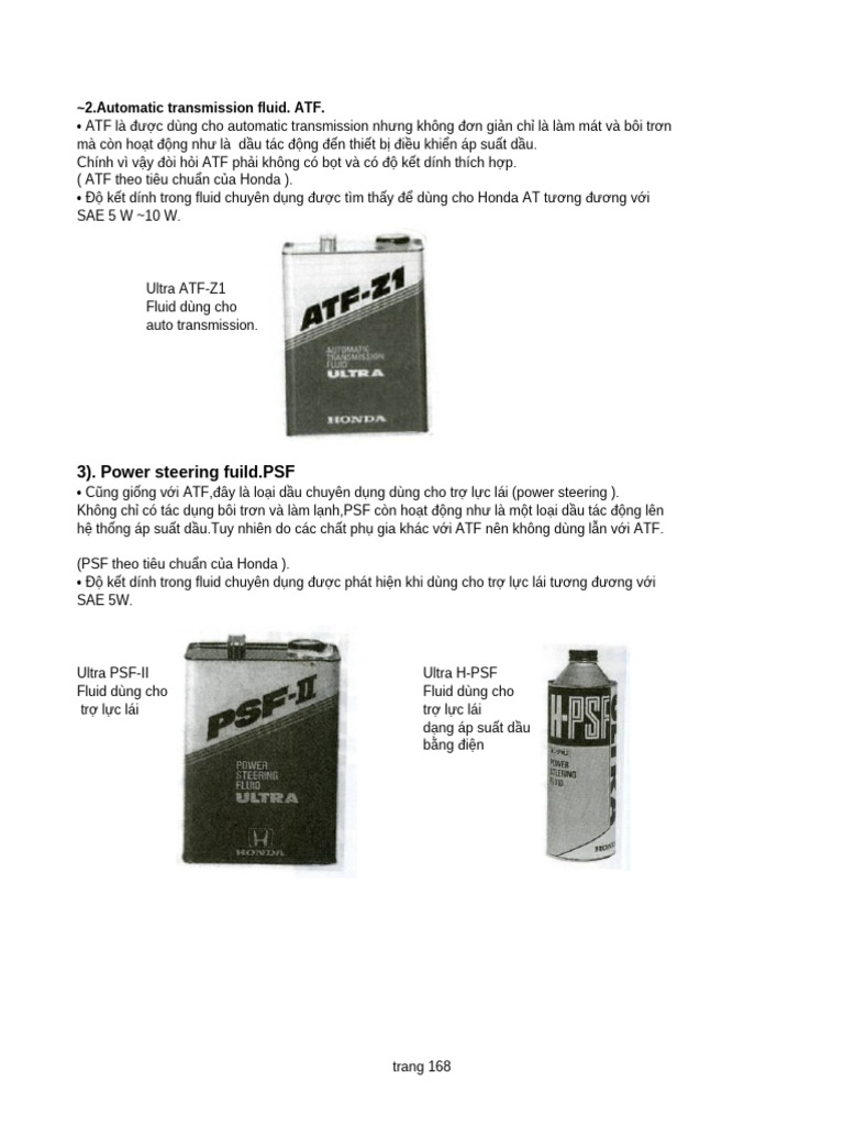 2.automatic Transmission Fluid. ATF.: 3) - Power Steering Fuild - PSF | PDF