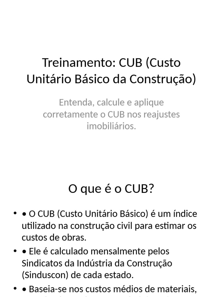 Treinamento CUB | PDF