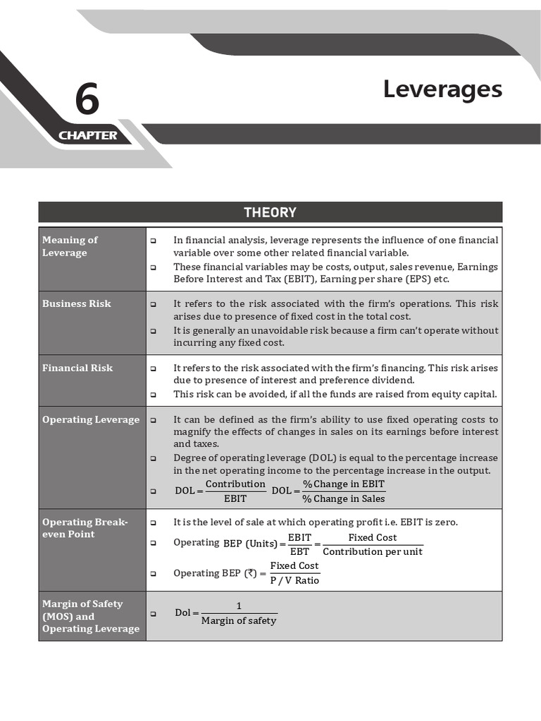 Understanding Financial Leverage Concepts | PDF | Leverage (Finance ...