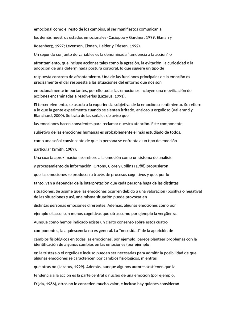 Componentes y Teorías de las Emociones | PDF | Las emociones | Procesos ...