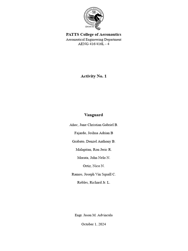 AENG 416 - 4 Compilation Vanguard | PDF | Unmanned Aerial Vehicle ...