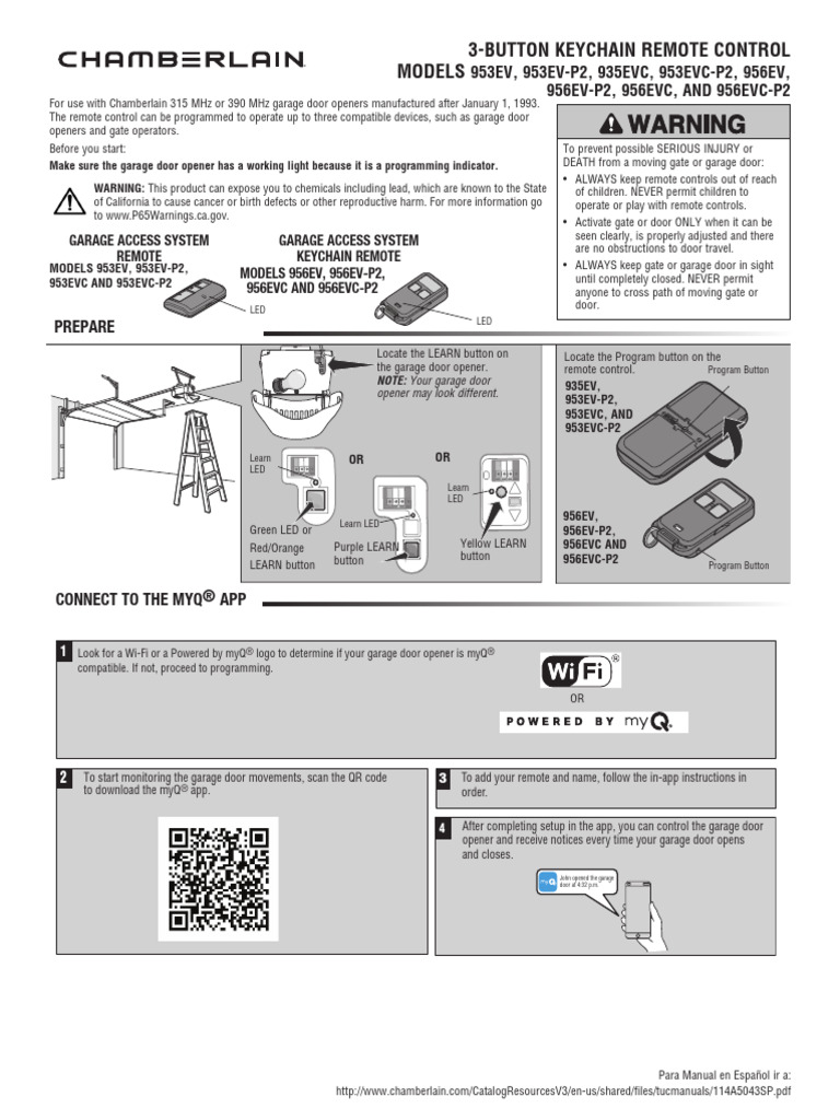 Chamberlain Keychain Remote Guide | PDF | Remote Control