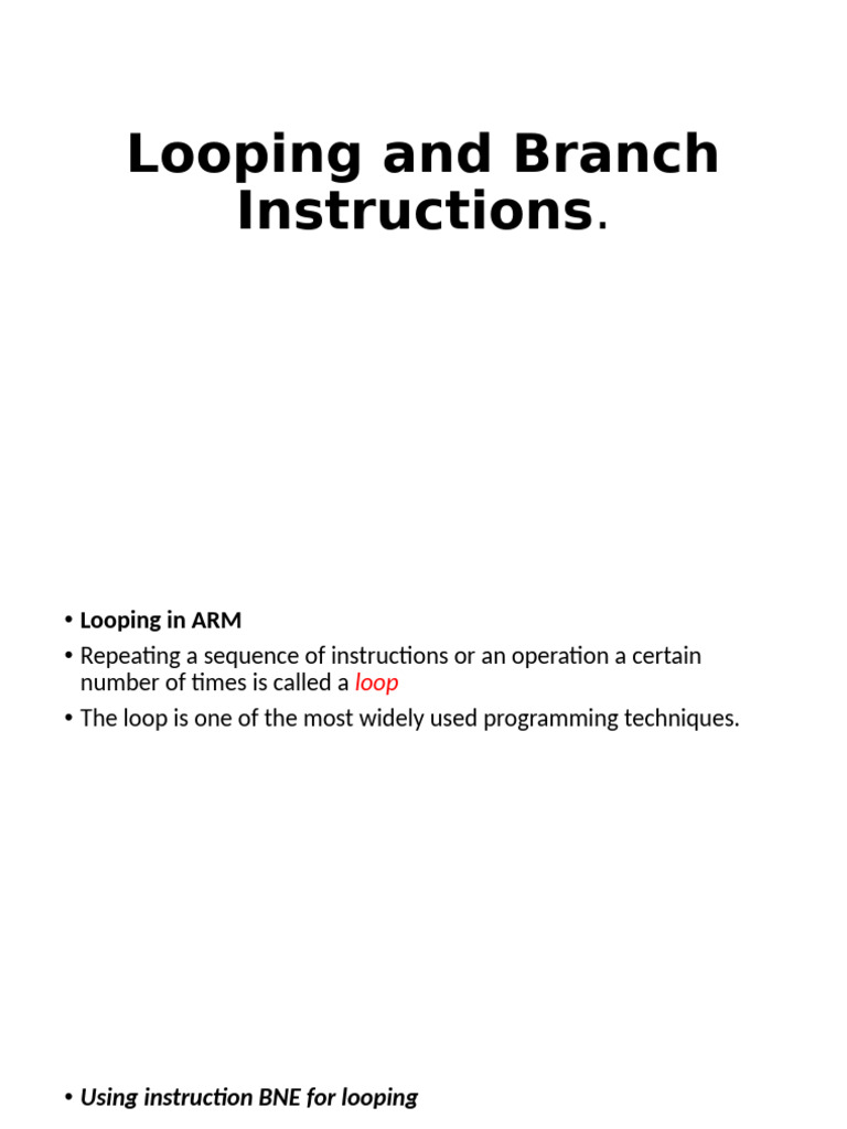 BNE Instruction for ARM Looping | PDF | Central Processing Unit ...
