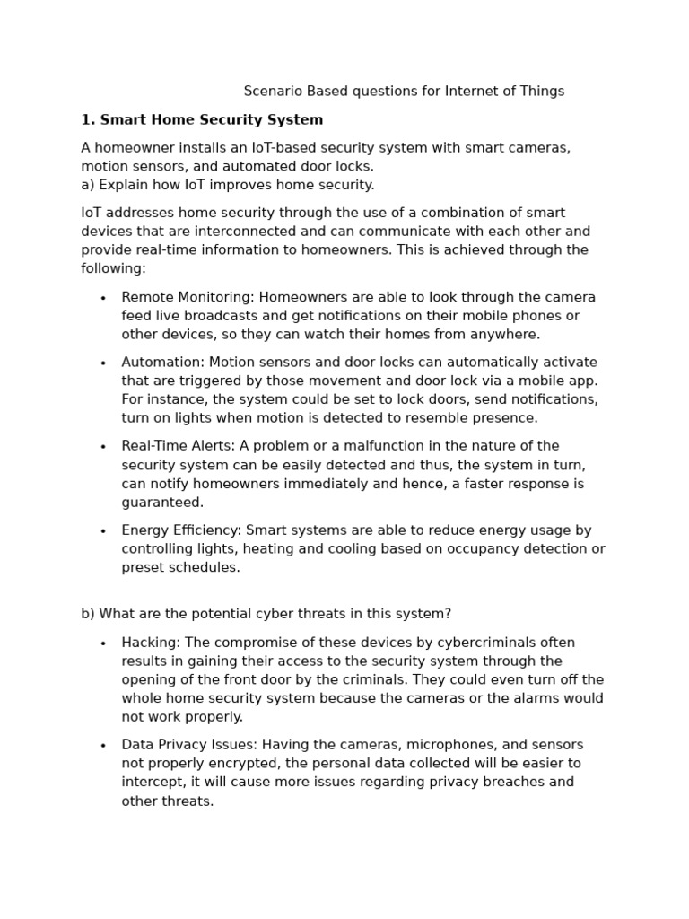 Scenario based questions for internet of things pdf internet of
