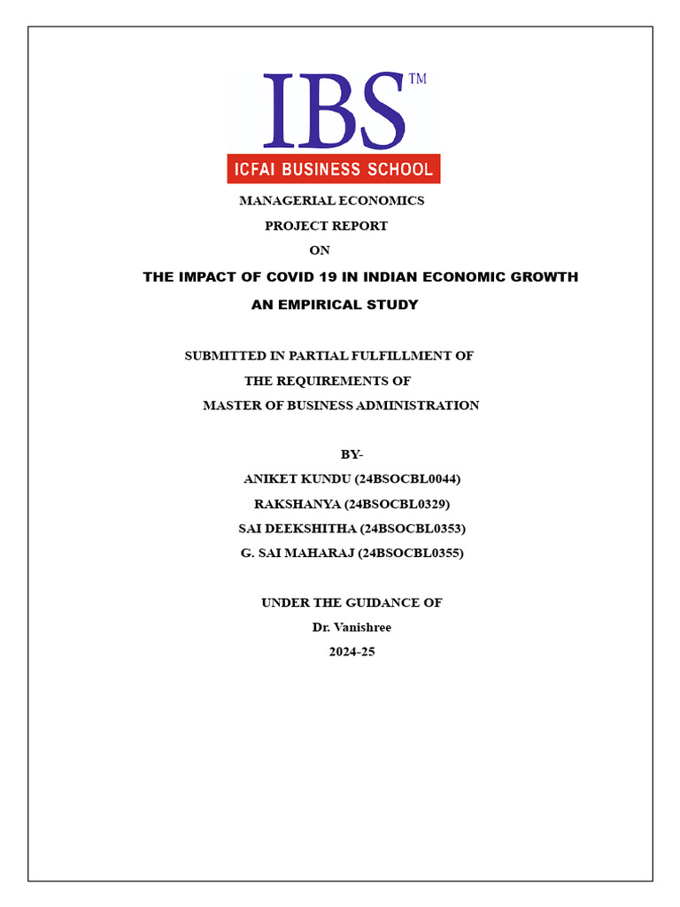 COVID-19's Impact on Indian Economic Growth | PDF | Economy Of India ...